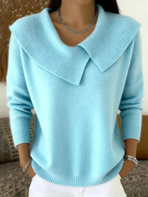 Casual Warm Sweater with Soft Collar