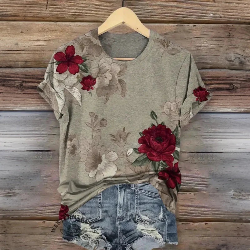 Casual Floral Print T-Shirt