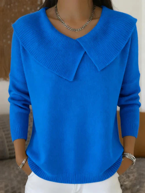 Casual Warm Sweater with Soft Collar