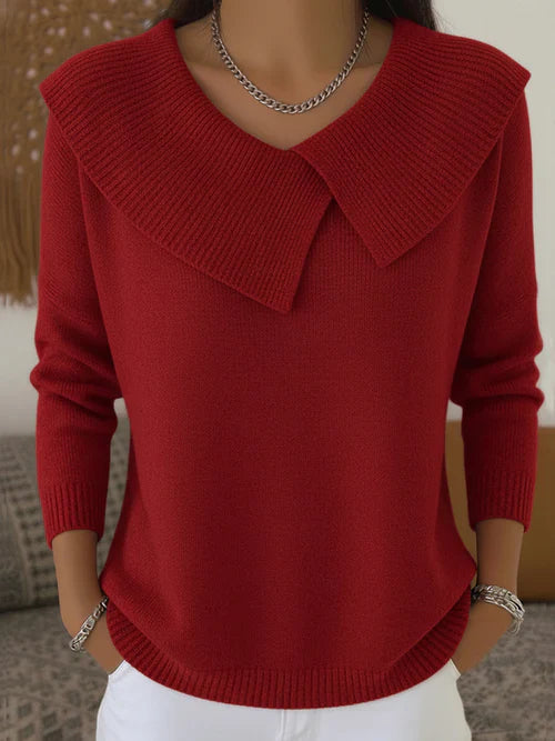 Casual Warm Sweater with Soft Collar