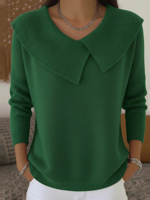 Casual Warm Sweater with Soft Collar