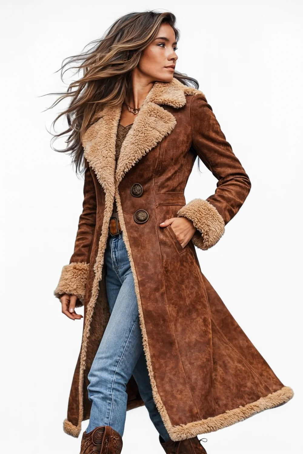 Vintage Faux Fur Long Coat