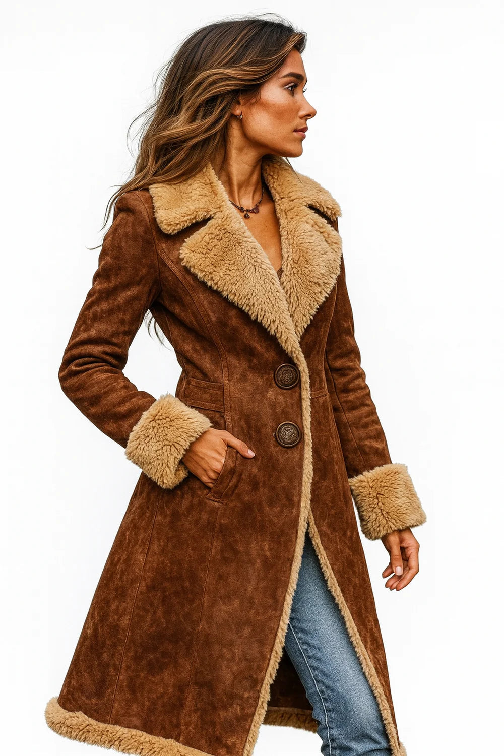 Vintage Faux Fur Long Coat