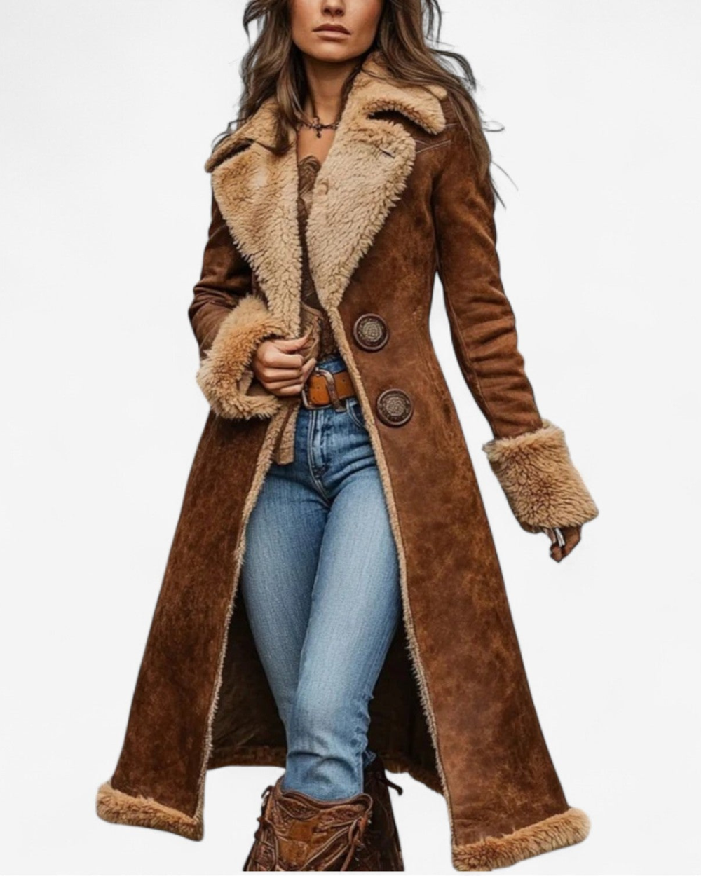 Vintage Faux Fur Long Coat