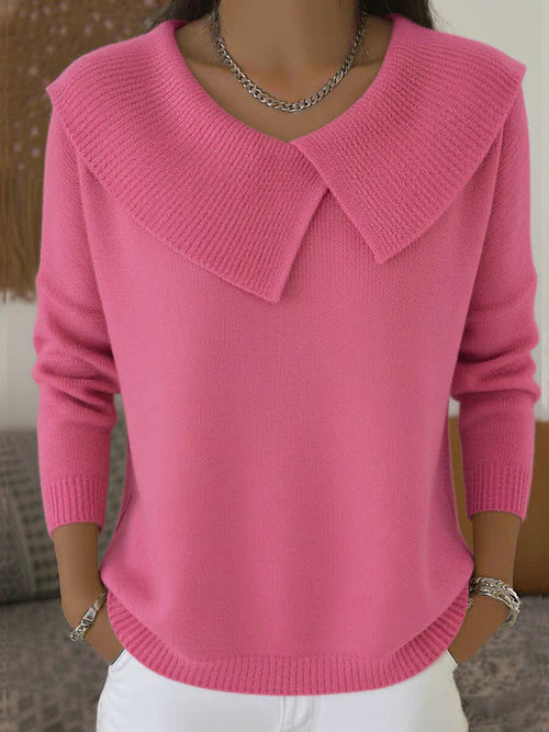 Casual Warm Sweater with Soft Collar
