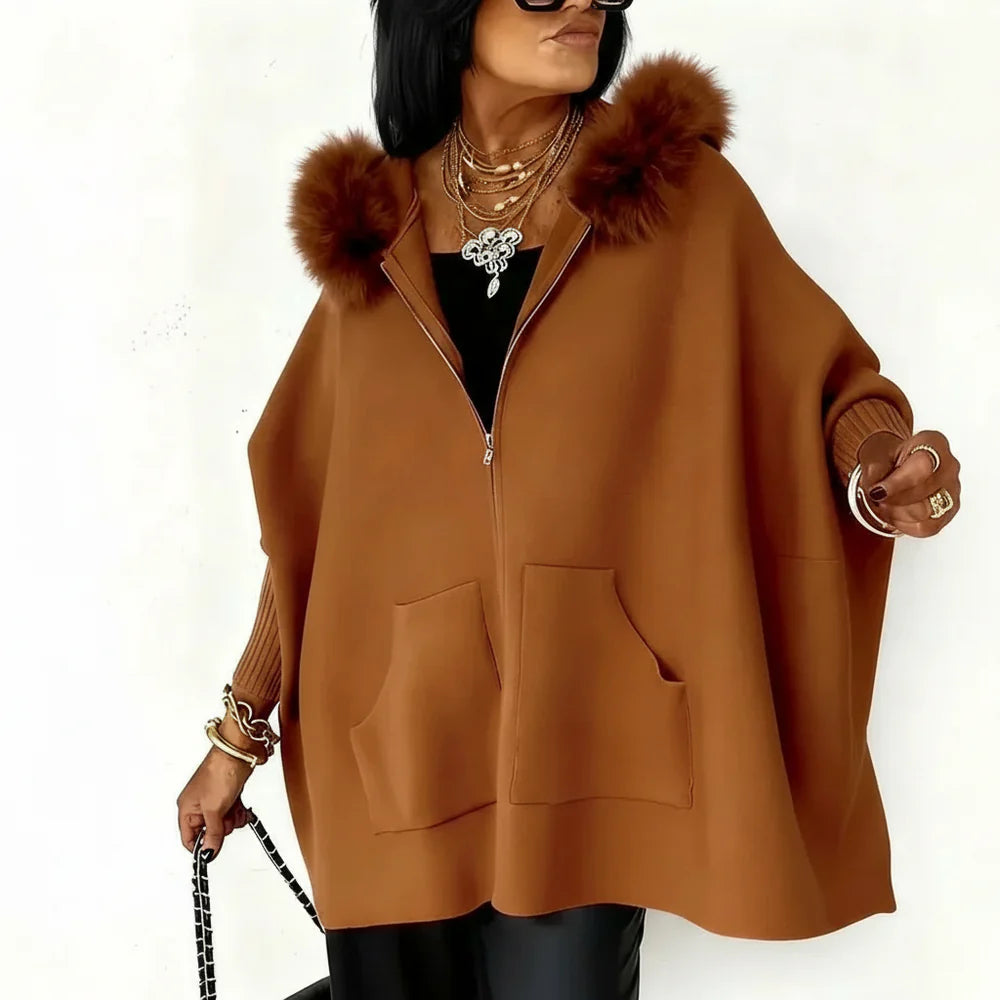 Elegant Faux Fur Cape
