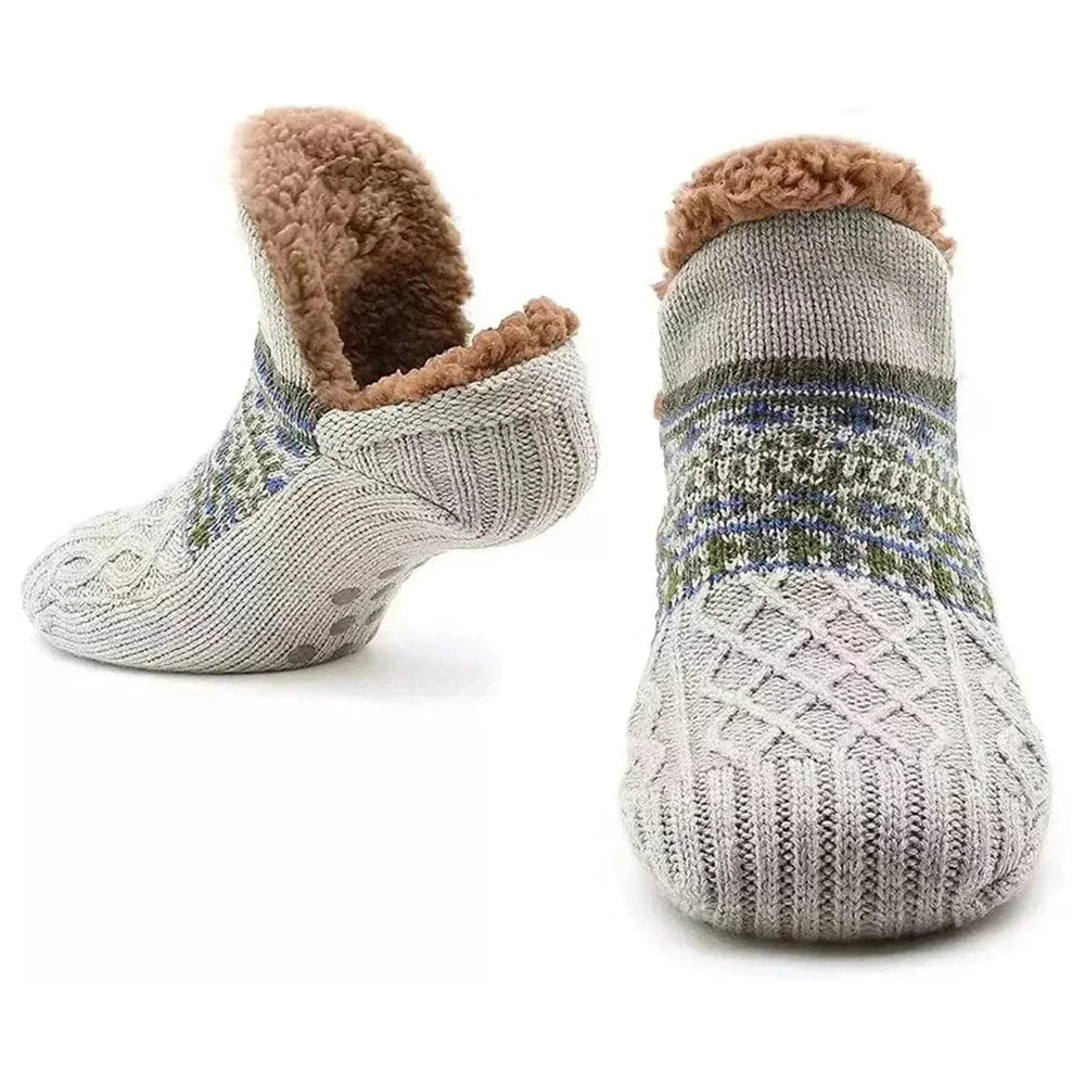 Cozy Knit Fleece-Lined Slipper Socks