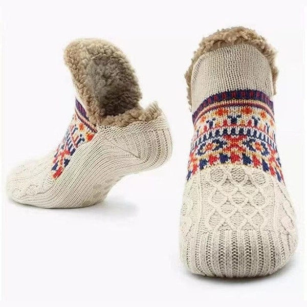 Cozy Knit Fleece-Lined Slipper Socks