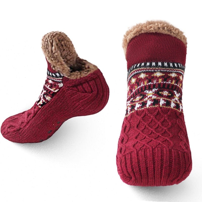 Cozy Knit Fleece-Lined Slipper Socks