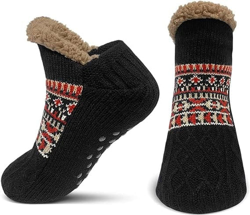 Cozy Knit Fleece-Lined Slipper Socks