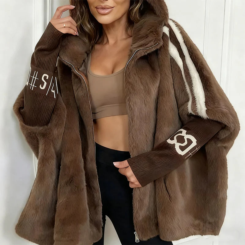Leisure Coat with Hood and Zipper