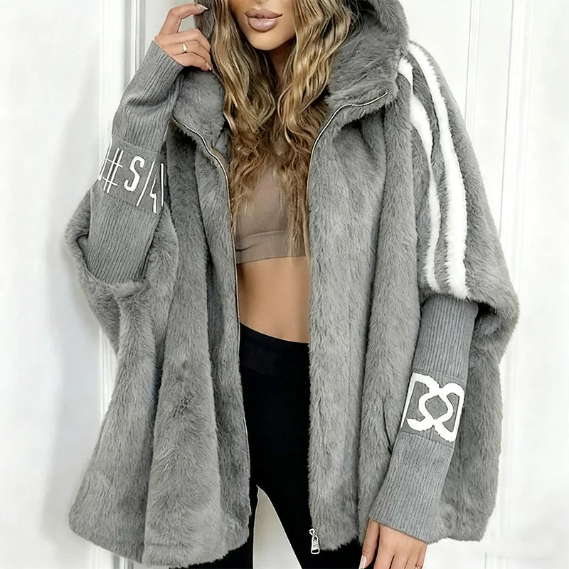 Leisure Coat with Hood and Zipper