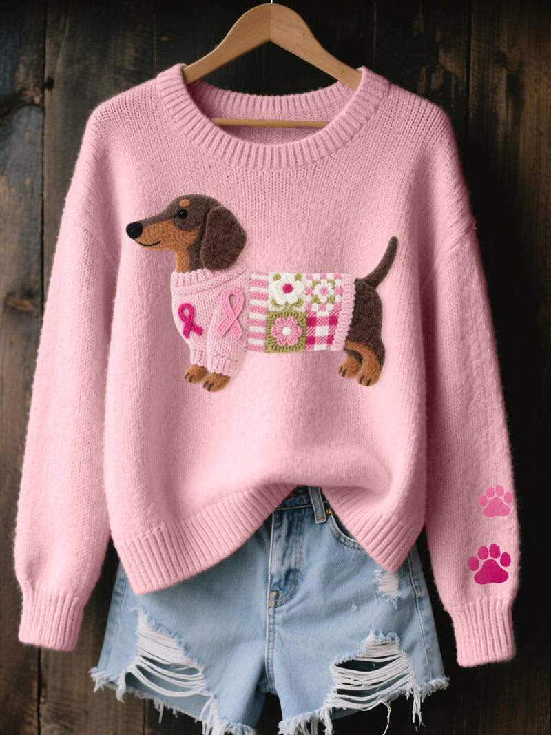 Cozy Knit Dachshund Sweater