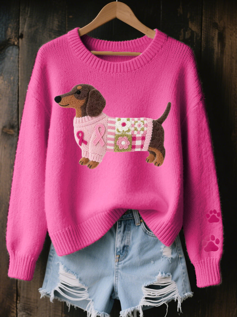 Cozy Knit Dachshund Sweater