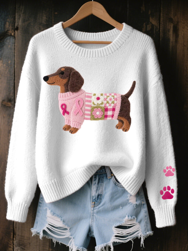 Cozy Knit Dachshund Sweater