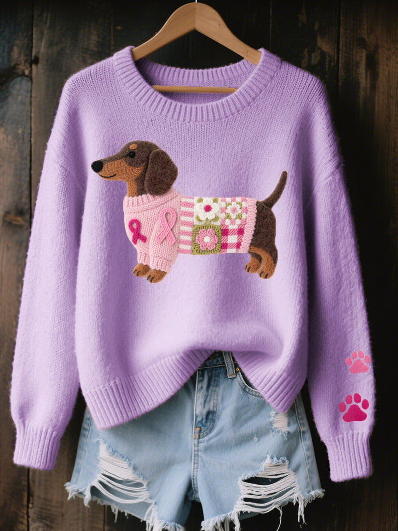 Cozy Knit Dachshund Sweater