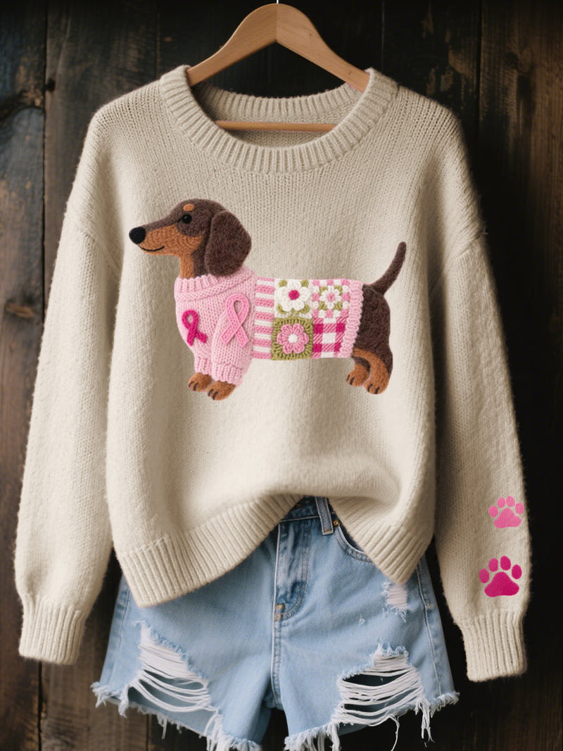 Cozy Knit Dachshund Sweater